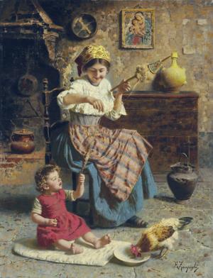 Artwork by Eugenio Zampighi (1859-1944)